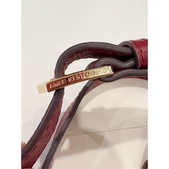 Aimee Kestenberg Leather Crossbody Handbag Burgundy - Picture 7 of 9